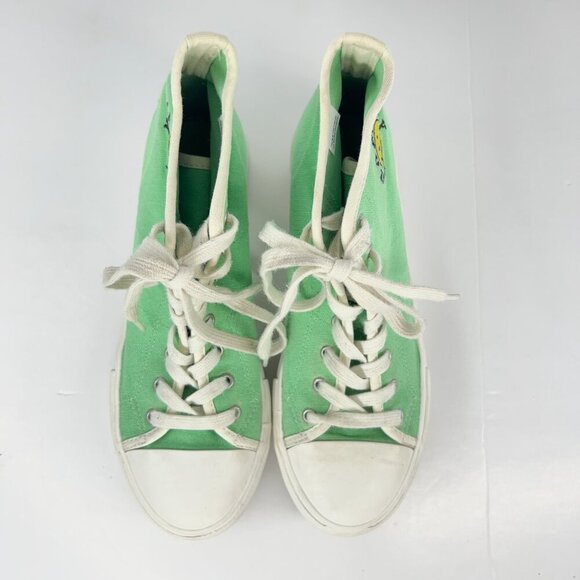 Sz 8.5- American Eagle x The Smiley Company‎ Canvas High Top Platform Sneakers - Picture 4 of 15